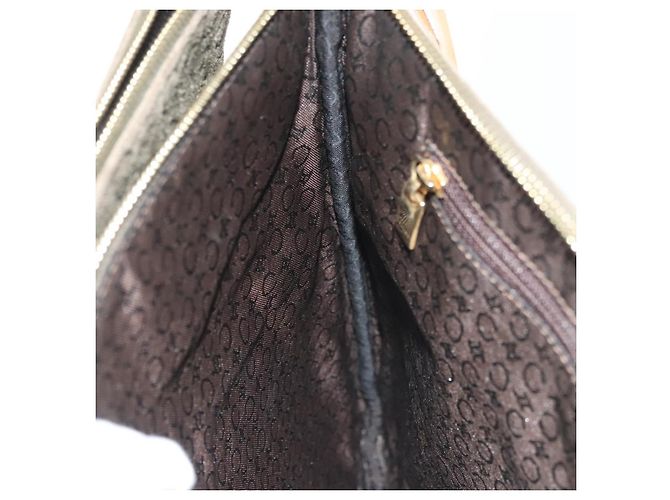 Céline Borsa a spalla in tela Macadam C di CELINE in suede marrone e oro Auth 139556 D'oro - vista 21
