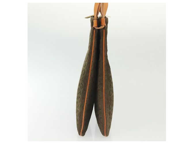 Céline Borsa a spalla in tela Macadam C di CELINE in suede marrone e oro Auth 139556 D'oro - vista 4