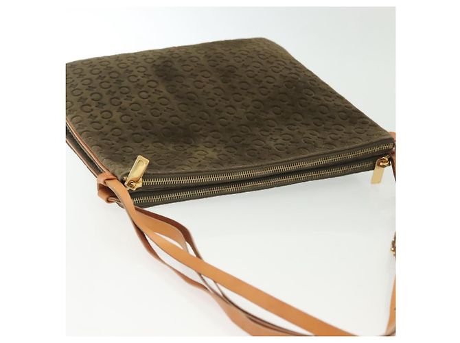 Céline Borsa a spalla in tela Macadam C di CELINE in suede marrone e oro Auth 139556 D'oro - vista 6
