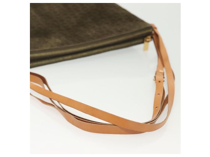 Céline Borsa a spalla in tela Macadam C di CELINE in suede marrone e oro Auth 139556 D'oro - vista 7