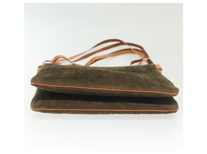 Céline Borsa a spalla in tela Macadam C di CELINE in suede marrone e oro Auth 139556 D'oro - vista 9