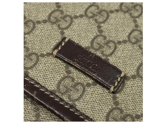 Borsa a spalla GG Supreme in PVC beige e argento di GUCCI 223666 Auth ep10605 - vista 14