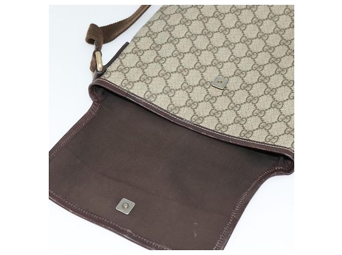 Borsa a spalla GG Supreme in PVC beige e argento di GUCCI 223666 Auth ep10605 - vista 15
