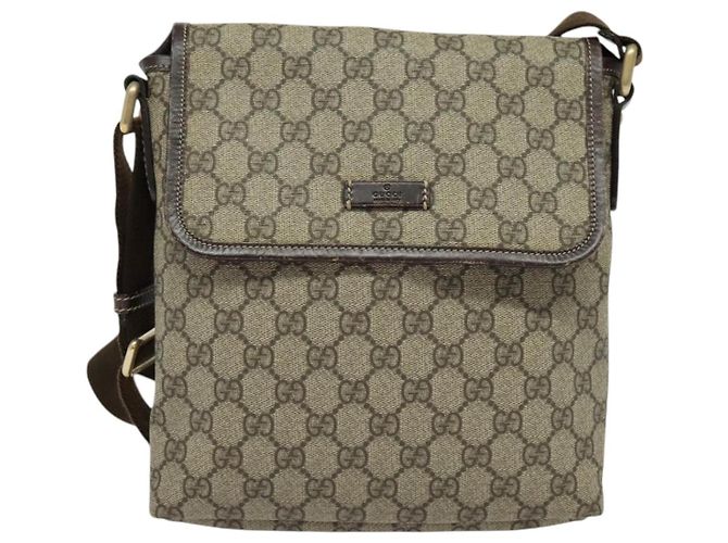 Borsa a spalla GG Supreme in PVC beige e argento di GUCCI 223666 Auth ep10605 - vista 2