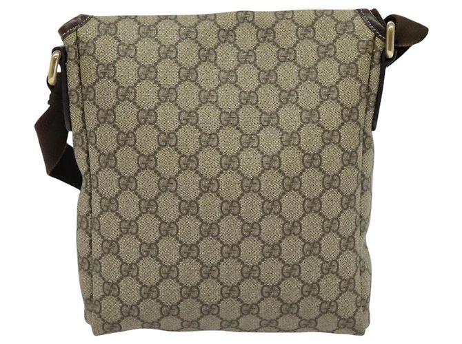 Borsa a spalla GG Supreme in PVC beige e argento di GUCCI 223666 Auth ep10605 - vista 3