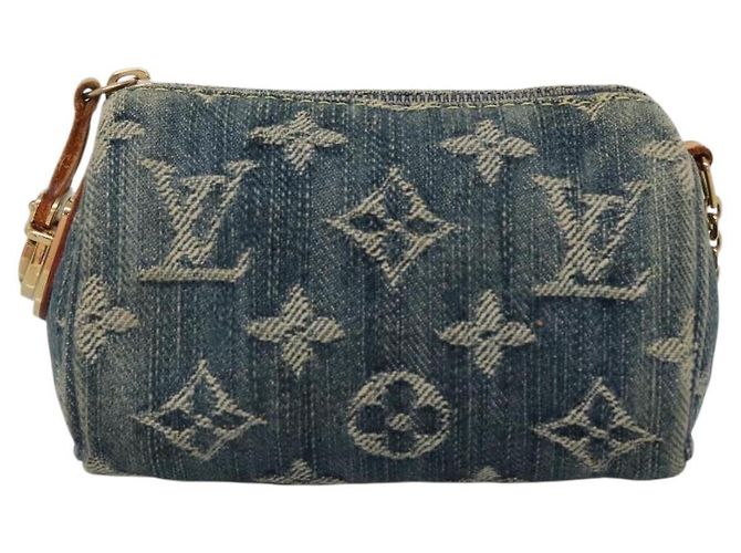 LOUIS VUITTON Monedero Speedy PM de denim Monogram Azul M95082 LV Auth 142340 - vista 13