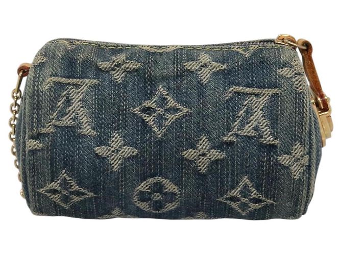 LOUIS VUITTON Monedero Speedy PM de denim Monogram Azul M95082 LV Auth 142340 - vista 2