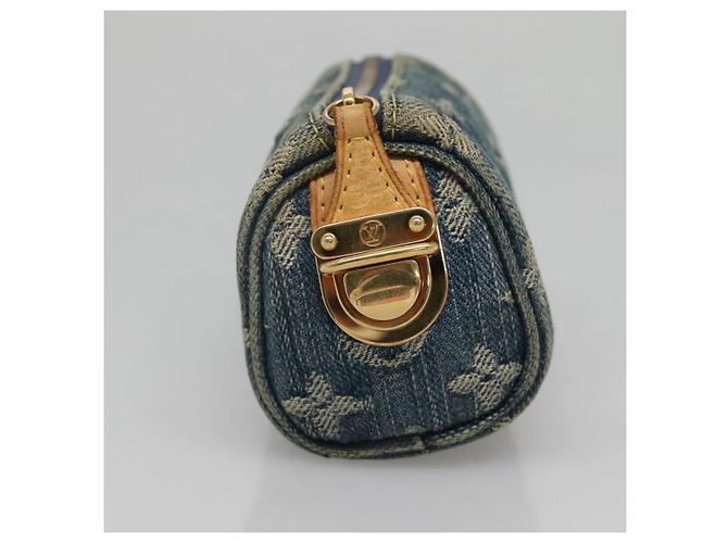 LOUIS VUITTON Monedero Speedy PM de denim Monogram Azul M95082 LV Auth 142340 - vista 3