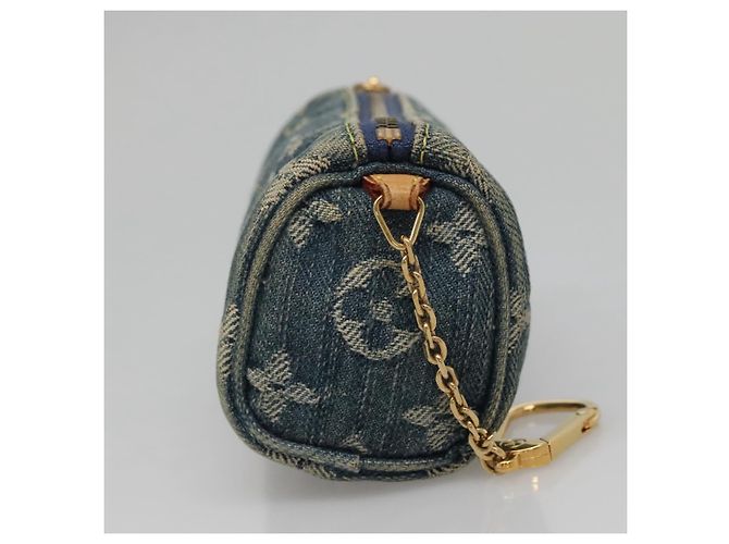 LOUIS VUITTON Monedero Speedy PM de denim Monogram Azul M95082 LV Auth 142340 - vista 4