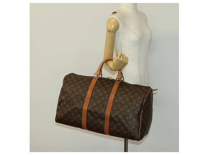 LOUIS VUITTON Borsa Boston Monogram Keepall 50 M41426 Auth LV 140961 Monogramma - vista 21