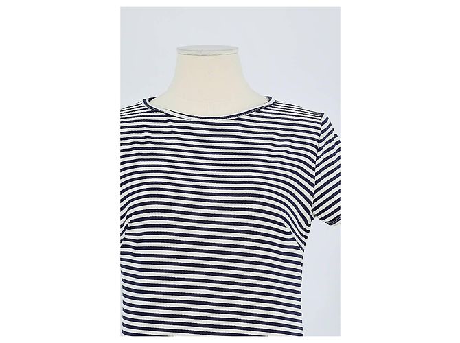 Autre Marque Vestido de algodón azul marino - vista 2