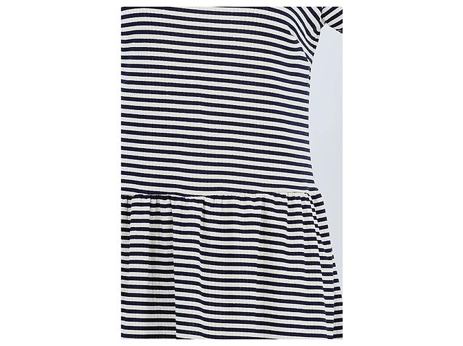 Autre Marque Vestido de algodón azul marino - vista 3