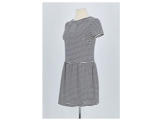 Autre Marque Vestido de algodón azul marino - vista 4