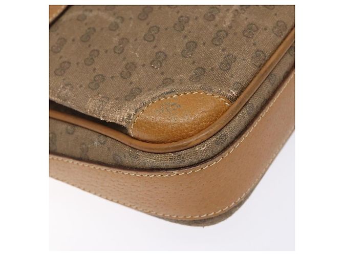 Gucci Borsa a Spalla Micro GG Supreme PVC Beige Oro 007 904 0423 Auth bs29068 D'oro - vista 11