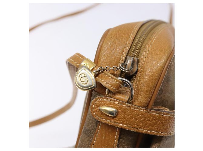Gucci Borsa a Spalla Micro GG Supreme PVC Beige Oro 007 904 0423 Auth bs29068 D'oro - vista 16