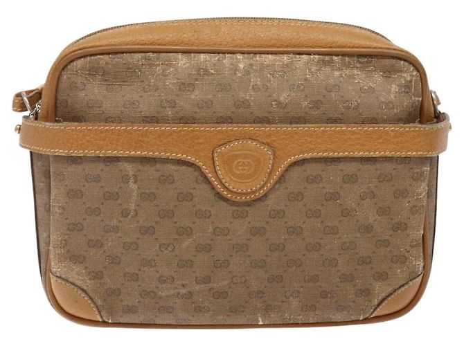 Gucci Borsa a Spalla Micro GG Supreme PVC Beige Oro 007 904 0423 Auth bs29068 D'oro - vista 2