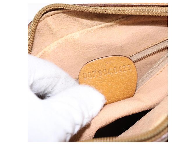 Gucci Borsa a Spalla Micro GG Supreme PVC Beige Oro 007 904 0423 Auth bs29068 D'oro - vista 23