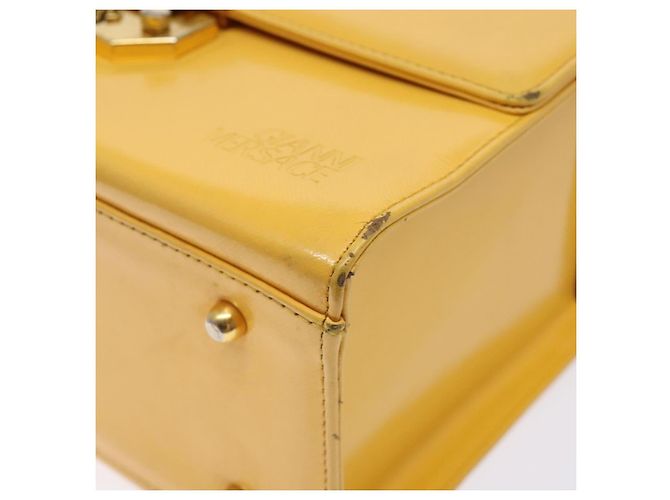 Borsa a mano Gianni Versace in pelle giallo oro Auth BA5349 D'oro - vista 10
