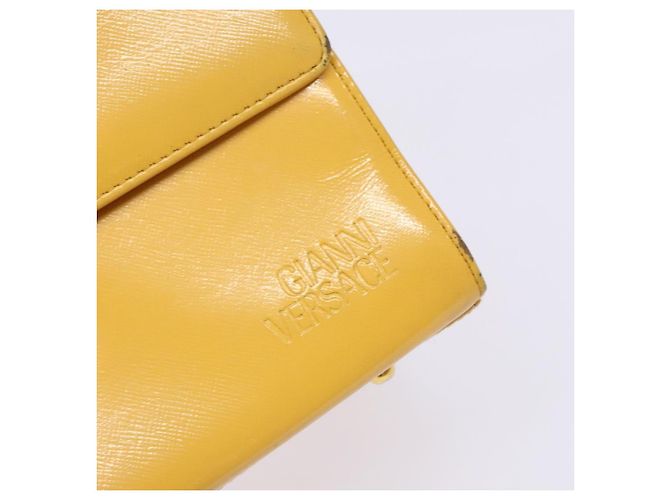 Borsa a mano Gianni Versace in pelle giallo oro Auth BA5349 D'oro - vista 14