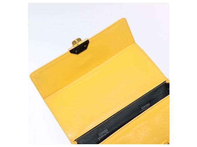 Borsa a mano Gianni Versace in pelle giallo oro Auth BA5349 D'oro - vista 17