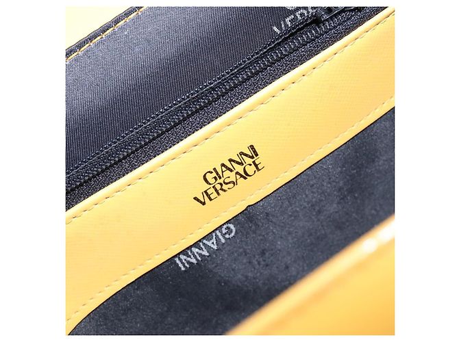 Borsa a mano Gianni Versace in pelle giallo oro Auth BA5349 D'oro - vista 18