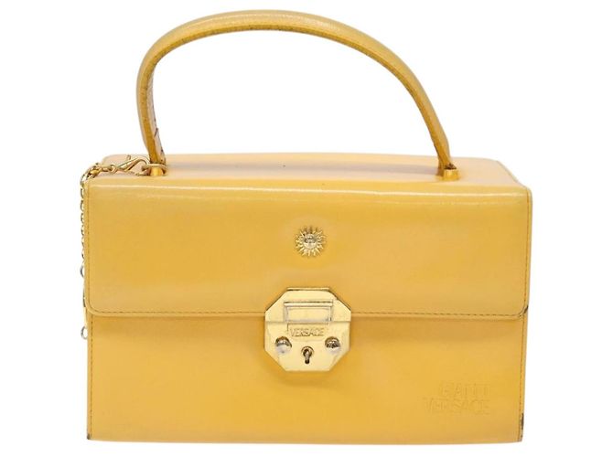 Borsa a mano Gianni Versace in pelle giallo oro Auth BA5349 D'oro - vista 2