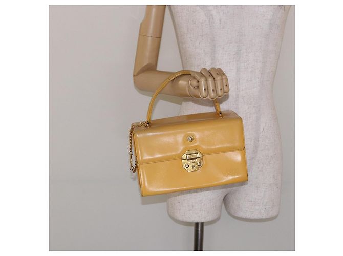 Borsa a mano Gianni Versace in pelle giallo oro Auth BA5349 D'oro - vista 23