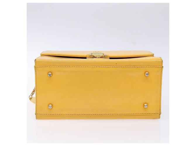 Borsa a mano Gianni Versace in pelle giallo oro Auth BA5349 D'oro - vista 9