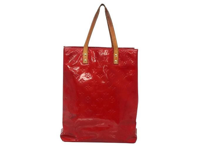 LOUIS VUITTON Monogram Vernis Reade MM Borsa a Mano Rossa M91086 LV Auth 140955 Rosso - vista 13