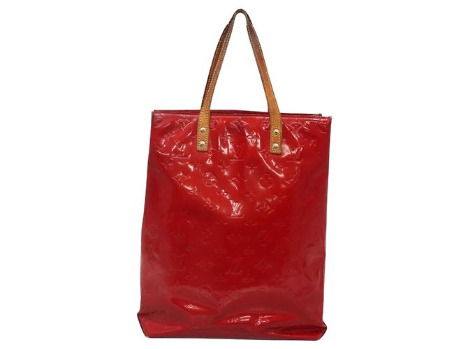 LOUIS VUITTON Monogram Vernis Reade MM Borsa a Mano Rossa M91086 LV Auth 140955 Rosso - vista 2