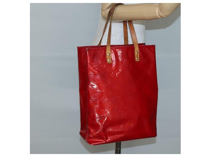 LOUIS VUITTON Monogram Vernis Reade MM Borsa a Mano Rossa M91086 LV Auth 140955 Rosso - vista 21