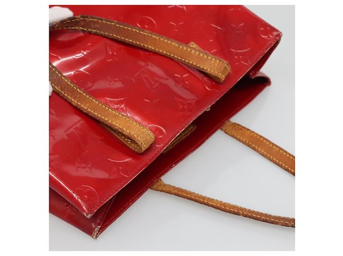 LOUIS VUITTON Monogram Vernis Reade MM Borsa a Mano Rossa M91086 LV Auth 140955 Rosso - vista 6