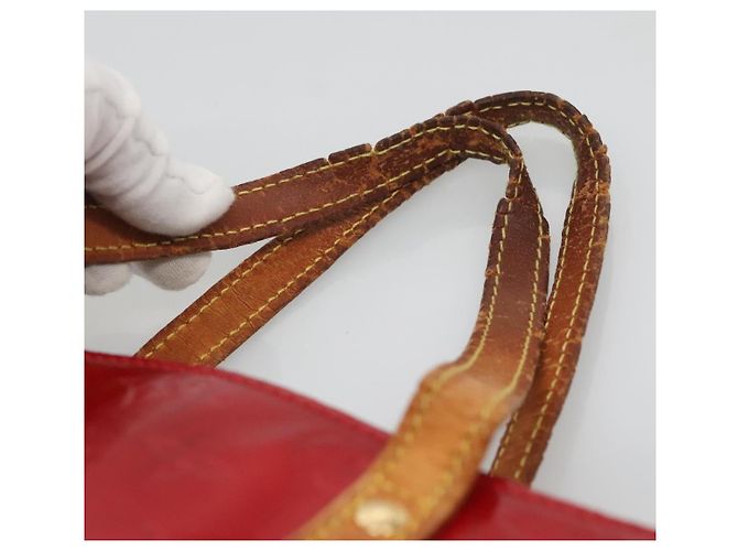 LOUIS VUITTON Monogram Vernis Reade MM Borsa a Mano Rossa M91086 LV Auth 140955 Rosso - vista 8