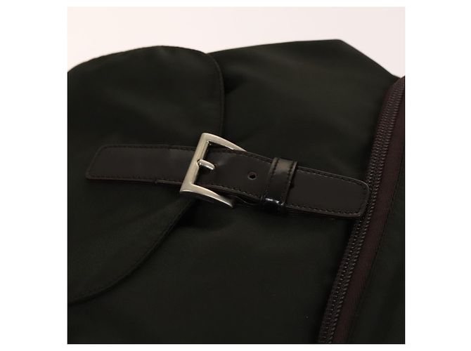 PRADA Backpack Nylon Khaki Silver Auth 140623 Silvery - view 14