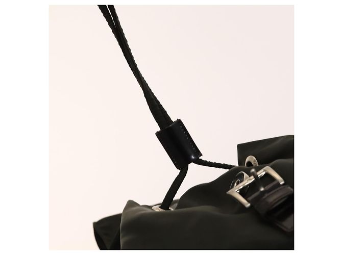 PRADA Backpack Nylon Khaki Silver Auth 140623 Silvery - view 16