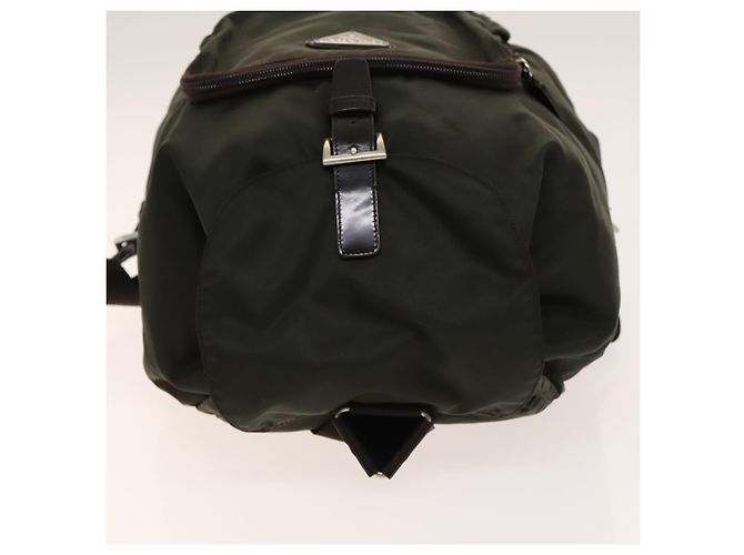 PRADA Backpack Nylon Khaki Silver Auth 140623 Silvery - view 6