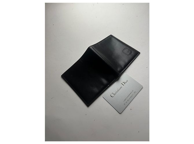 Vintage Dior Flapable Leather Wallet Black - view 11