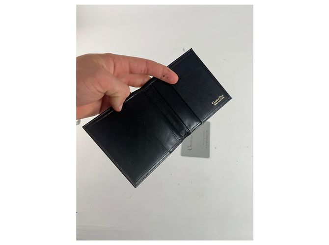 Vintage Dior Flapable Leather Wallet Black - view 7