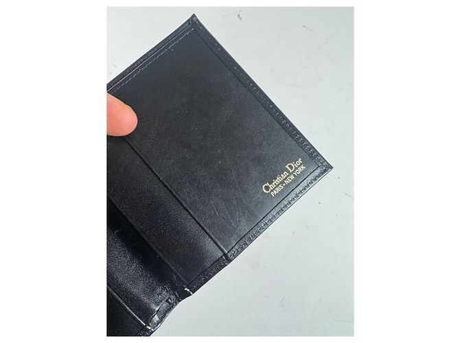 Vintage Dior Flapable Leather Wallet Black - view 8