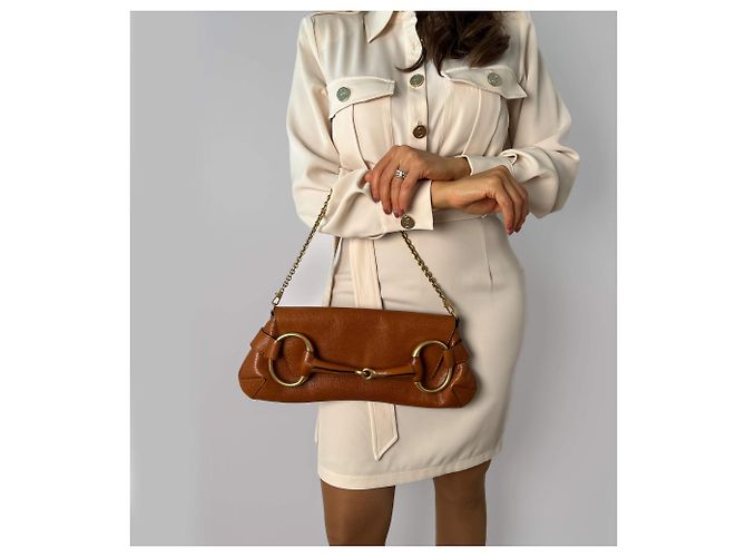 Gucci Borsa a spalla in pelle piccola Horsebit 1955 marrone - vista 3
