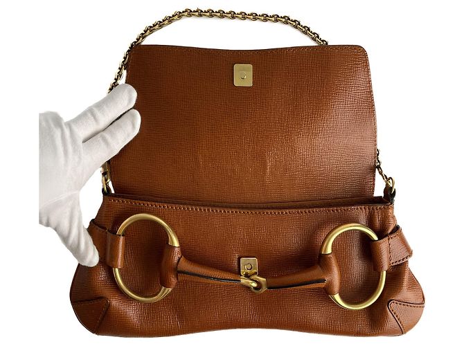 Gucci Borsa a spalla in pelle piccola Horsebit 1955 marrone - vista 9