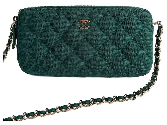 Timeless Chanel Handyhalter Mini Stoffgepolsterte Clutch Grün - Ansicht 2
