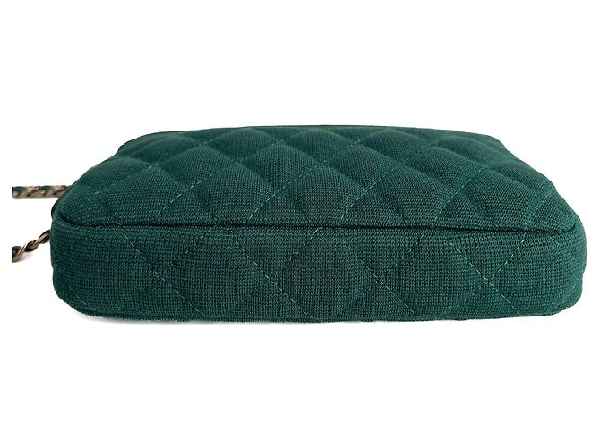 Timeless Chanel Handyhalter Mini Stoffgepolsterte Clutch Grün - Ansicht 5