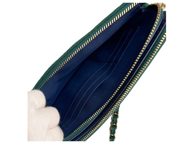 Timeless Chanel Handyhalter Mini Stoffgepolsterte Clutch Grün - Ansicht 7