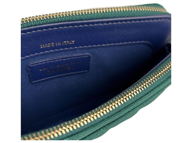 Timeless Chanel Handyhalter Mini Stoffgepolsterte Clutch Grün - Ansicht 8