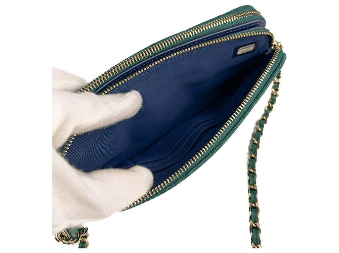 Timeless Chanel Handyhalter Mini Stoffgepolsterte Clutch Grün - Ansicht 9