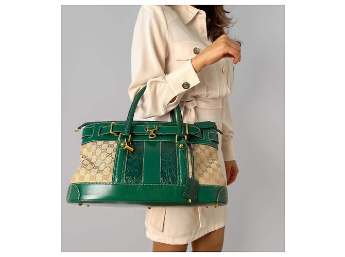Gucci Borsa bowling grande in tela GG Supreme Horsebit Britt Boston - vista 2