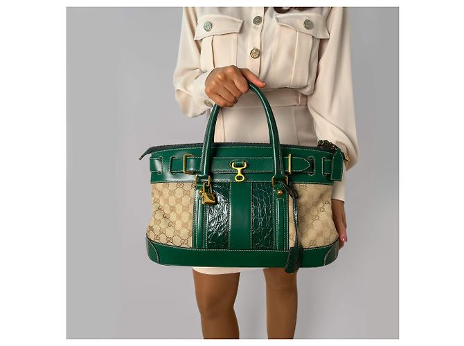 Gucci Borsa bowling grande in tela GG Supreme Horsebit Britt Boston - vista 3