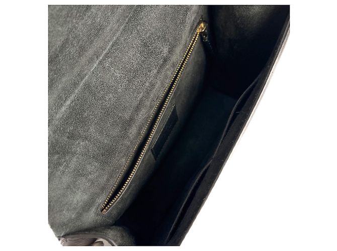 Valentino Garavani Borsa a spalla grande in pelle di vitello ricamata Rockstud Glam lock nera Nero - vista 11