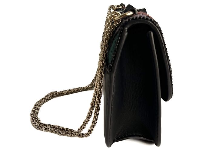 Valentino Garavani Borsa a spalla grande in pelle di vitello ricamata Rockstud Glam lock nera Nero - vista 6